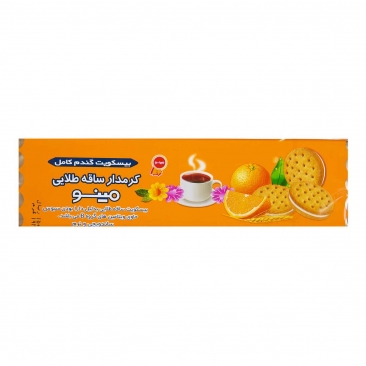 بیسکویت ساقه طلایی کرمدار با طعم پرتقال مینو  (192 گرمی)