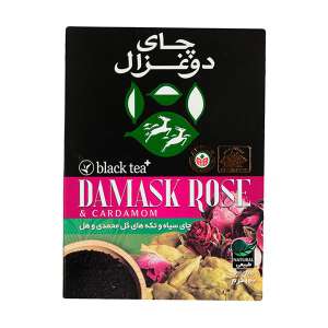 چای سیاه گل محمدی و هل جعبه ای دوغزال  (100گرم)