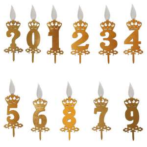 شمع تولد عددی طلایی فانتزی