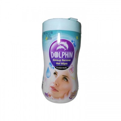 دستمال مرطوب پاک کننده آرایش دلفین (80 برگ)